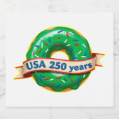 アメリカ建国250周年 ドーナツ スパークリングワインラベル (シングルラベル)