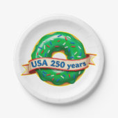 アメリカ建国250周年 ドーナツ ペーパープレート (正面)