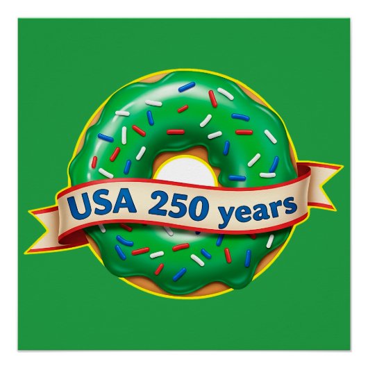 アメリカ建国250周年 ドーナツ ポスター (正面)