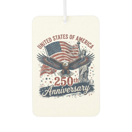 アメリカ建国250周年 ハクトウワシ 自由の女神 カーエアーフレッシュナー (正面)