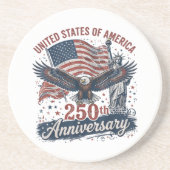 アメリカ建国250周年 ハクトウワシ 自由の女神 コースター (正面)