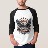 アメリカ建国250周年 ハクトウワシ 1776-2026 愛国 Tシャツ (正面)