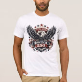 アメリカ建国250周年 ハクトウワシ 1776-2026 愛国 Tシャツ (正面)