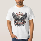 アメリカ建国250周年 ハクトウワシ 1776-2026 愛国 Tシャツ (正面)