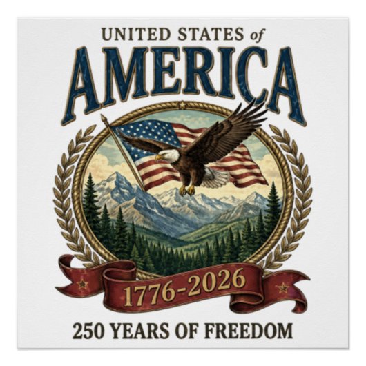 アメリカ建国250周年 ポスター (正面)