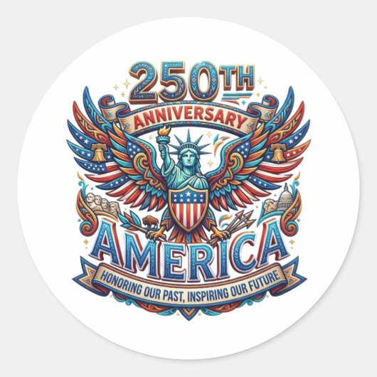 アメリカ建国250周年 ラウンドシール (正面)