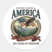 アメリカ建国250周年 ラウンドシール (正面)