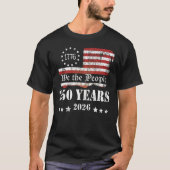 アメリカ建国250周年 ヴィンテージ風アメリカ国旗 ダストレス加工  Tシャツ (正面)