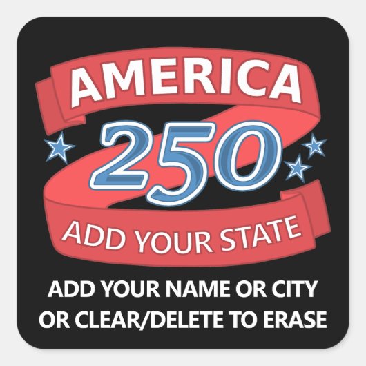 アメリカ建国250周年 州名とテキストを追加しよう セミクワインセンテニアル スクエアシール (正面)