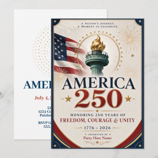 アメリカ建国250周年 招待状 (正面/裏面)