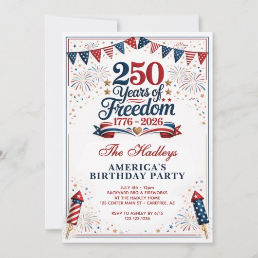 アメリカ建国250周年 招待状 (正面)