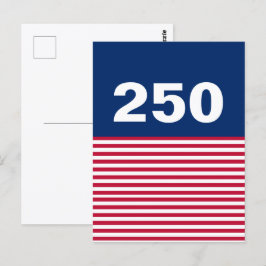アメリカ建国250周年 赤白青 USA ポストカード