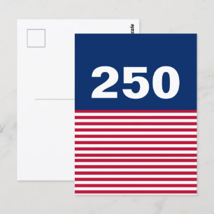 アメリカ建国250周年 赤白青 USA ポストカード
