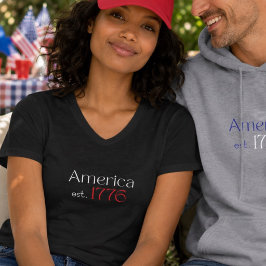 アメリカ建国250周年 1776年 ブラック タイポグラフィー Tシャツ