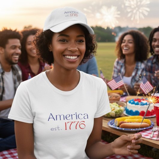 アメリカ建国250周年 1776年 誕生日 レッド ブルー Tシャツ