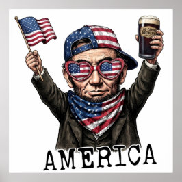 アメリカ建国250周年 1776 エイブラハム・リンカーン ポスター