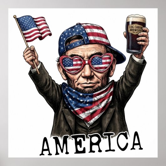 アメリカ建国250周年 1776 エイブラハム・リンカーン ポスター (正面)