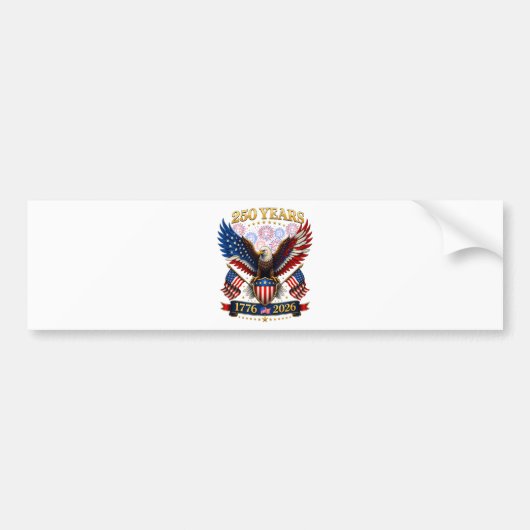 アメリカ建国250周年 1776-2026 バンパーステッカー (正面)