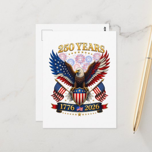 アメリカ建国250周年 1776-2026 ポストカード (正面/裏面インサイチュ)