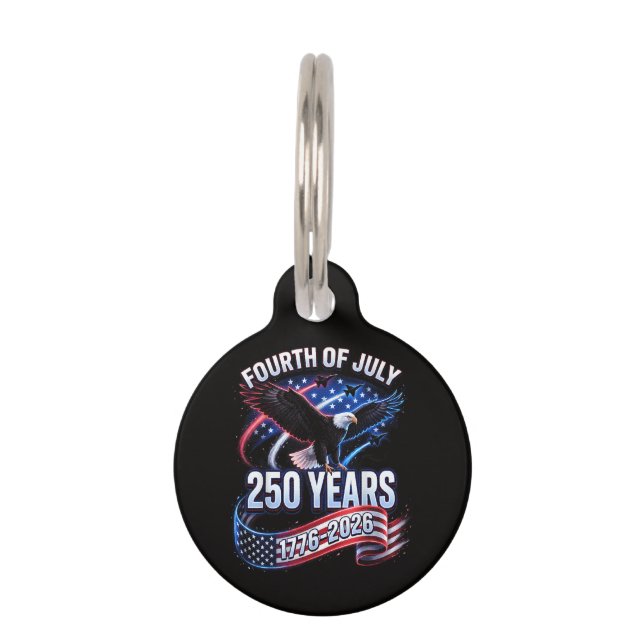 アメリカ建国250周年 1776-2026 愛国 アメリカン ペット　ネームタグ (正面)