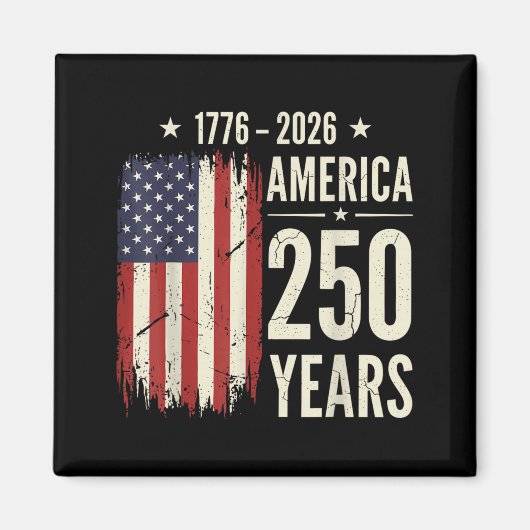 アメリカ建国250周年 1776 2026 USAフラグドーム マグネット (正面)