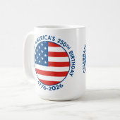 アメリカ建国250周年 1776-2026 USA 国旗 コーヒーマグカップ (正面左)