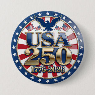 アメリカ建国250周年 1776-2026 USA 缶バッジ