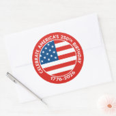 アメリカ建国250周年 1776-2026 USA 250周年記念フラグ ラウンドシール (封筒)