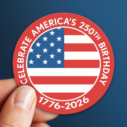 アメリカ建国250周年 1776-2026 USA 250周年記念フラグ ラウンドシール