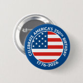 アメリカ建国250周年 1776-2026 USA 250 フラッグ 缶バッジ (正面&裏面)