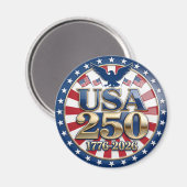アメリカ建国250周年 1776-2026 USA 250 マグネット (正面/裏面)