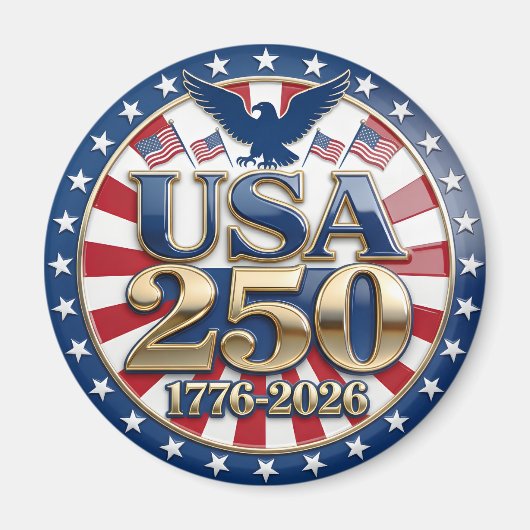 アメリカ建国250周年 1776-2026 USA 250 マグネット (正面)