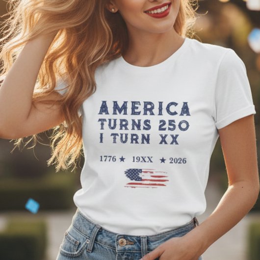 アメリカ建国250周年 50歳の誕生日 おもしろ レディース ヴィンテージ Tシャツ