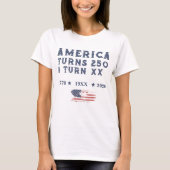 アメリカ建国250周年 50歳の誕生日 おもしろ レディース ヴィンテージ Tシャツ (正面)