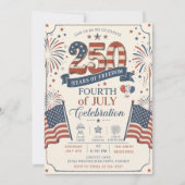 アメリカ建国250周年 7月4日パーティー 招待状 (正面)