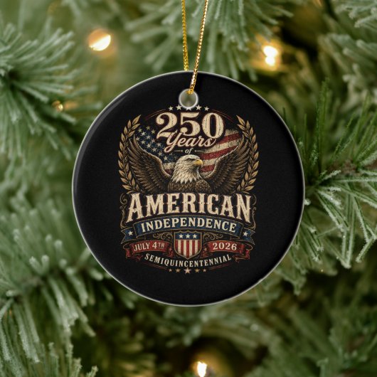 アメリカ建国250周年 usa セラミックオーナメント (ツリー)