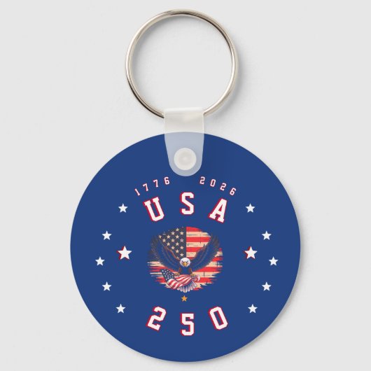 アメリカ建国250周年 USA 250 1776 2026 キーホルダー (正面)