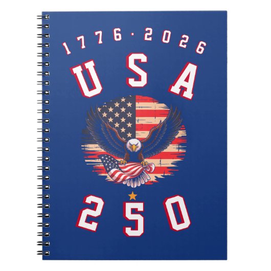アメリカ建国250周年 USA 250 1776 2026 ノートブック (正面)