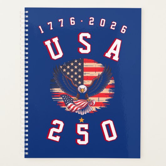 アメリカ建国250周年 USA 250 1776 2026 プランナー手帳 (正面)