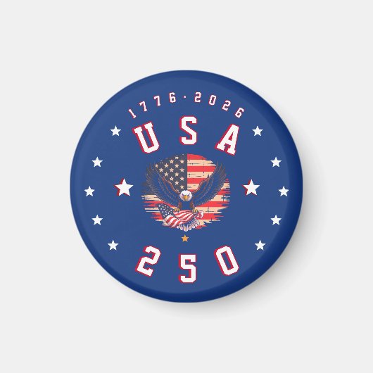 アメリカ建国250周年 USA 250 1776 2026 マグネット (正面)