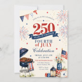 アメリカ建国250周年BBQパーティー 招待状 (正面)