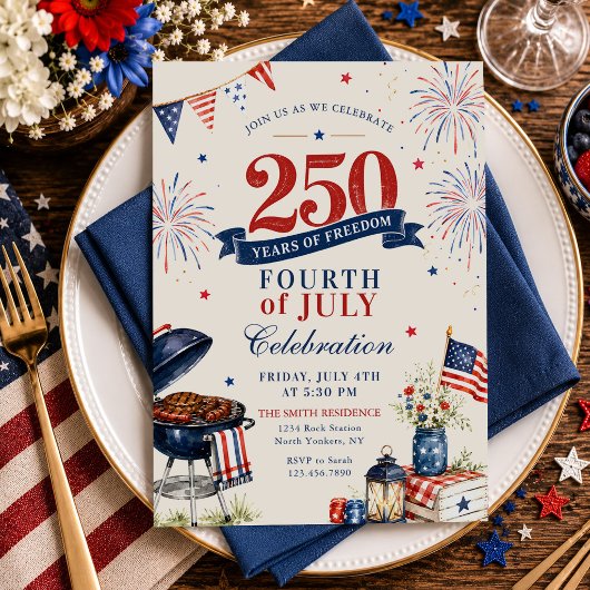 アメリカ建国250周年BBQパーティー 招待状