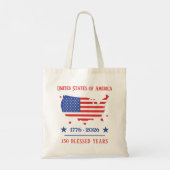 アメリカ建国250年おめでとう 1776-2026 愛国 トートバッグ (裏面)