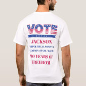 アメリカ建国250年カスタム候補者投票 Tシャツ (裏面)