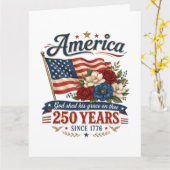 アメリカ建国250年フラワーフラッグ カード (黄色い花)