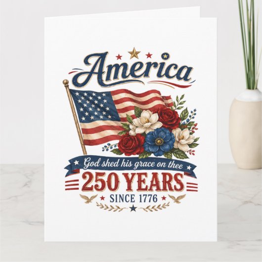 アメリカ建国250年フラワーフラッグ カード (正面)