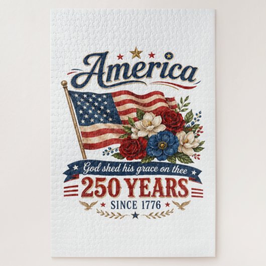 アメリカ建国250年フラワーフラッグ ジグソーパズル (縦)