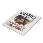 アメリカ建国250年フラワーフラッグ タイル (側面)