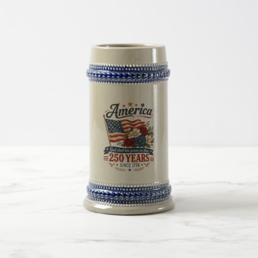 アメリカ建国250年フラワーフラッグ ビールジョッキ (中央)