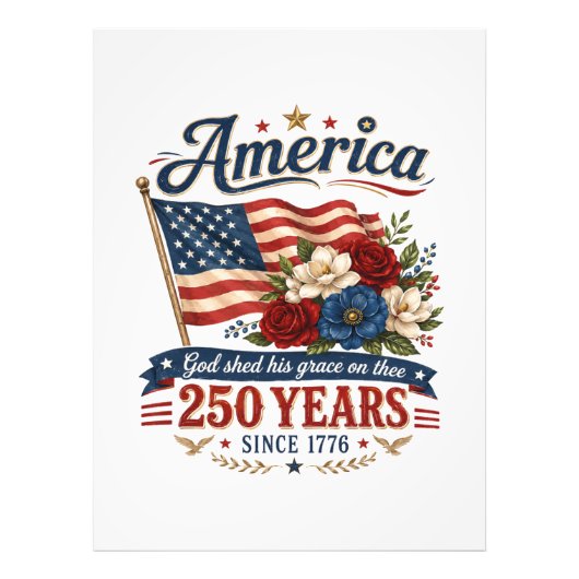 アメリカ建国250年フラワーフラッグ フォトプリント            (正面)
